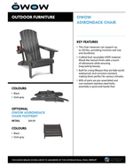 ŌWOW FOLDING ADIRONDACK CHAIR - BLACK