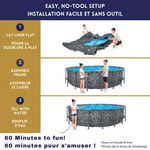 Bestway APX 365 Complete 18 ft Round 52 Inch Tall Above Ground Pool Kit with Pump, Filter, Ladder and Cover
