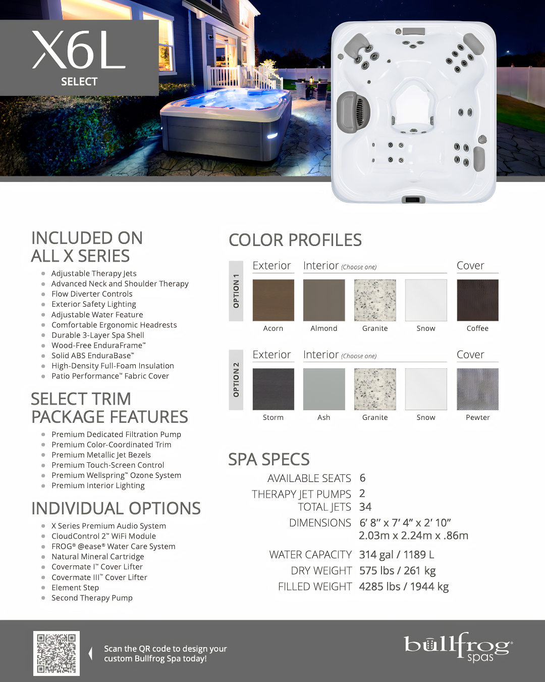 BULLFROG SPAS X6L SELECT