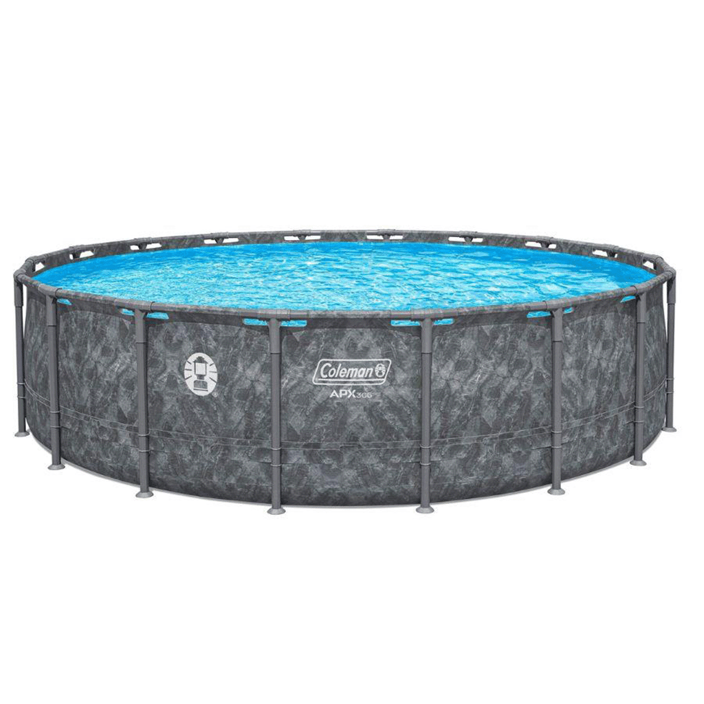 Bestway APX 365 Complete 18 ft Round 52 Inch Tall Above Ground Pool Kit with Pump, Filter, Ladder and Cover