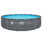 Bestway APX 365 Complete 18 ft Round 52 Inch Tall Above Ground Pool Kit with Pump, Filter, Ladder and Cover