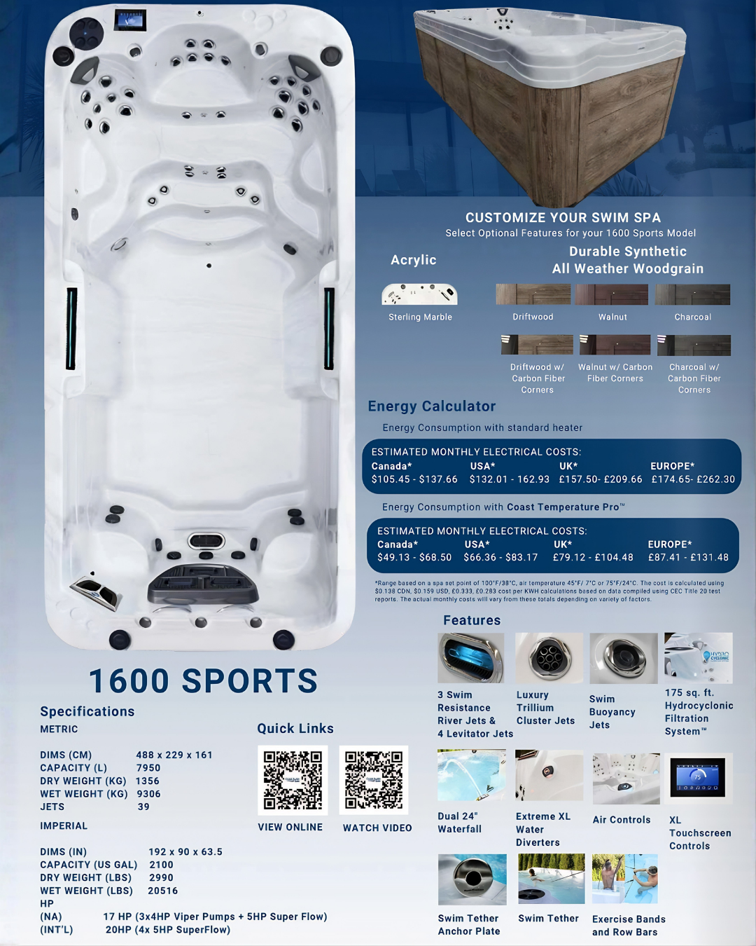 COAST SPAS 1600 SPORT