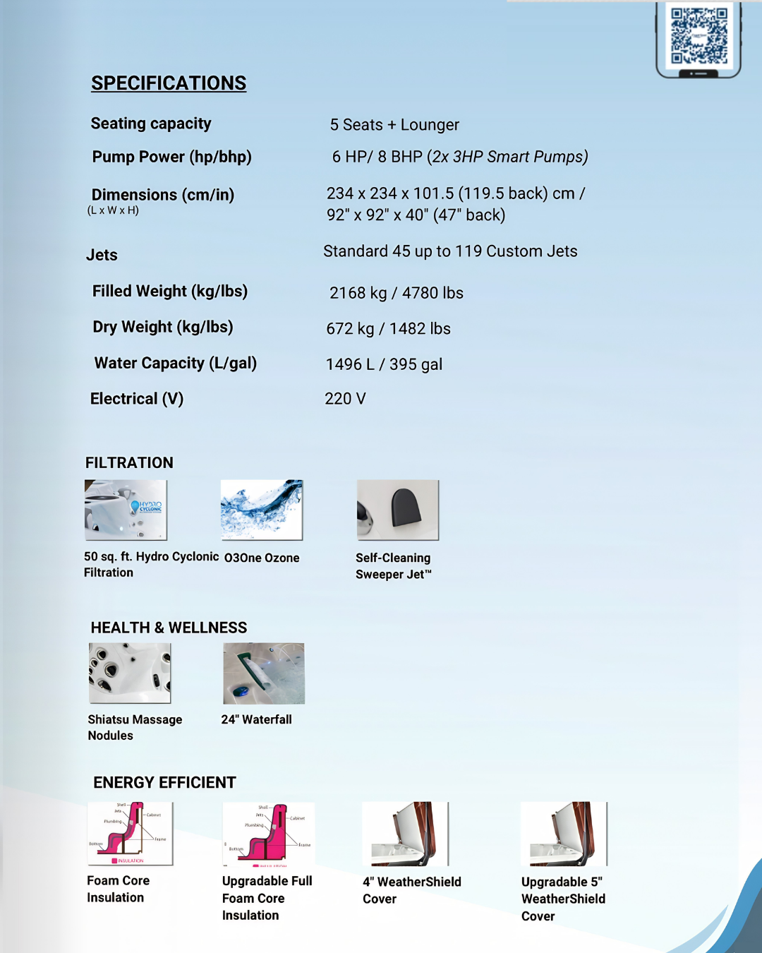 COAST SPAS CLASSIC APEX LOUNGE CURVE HIGH PROFILE