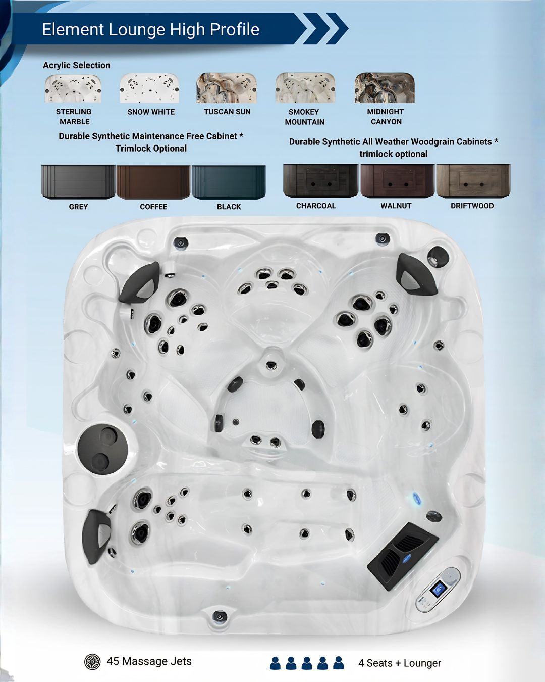 COAST SPAS CLASSIC ELEMENT LOUNGE HIGH PROFILE