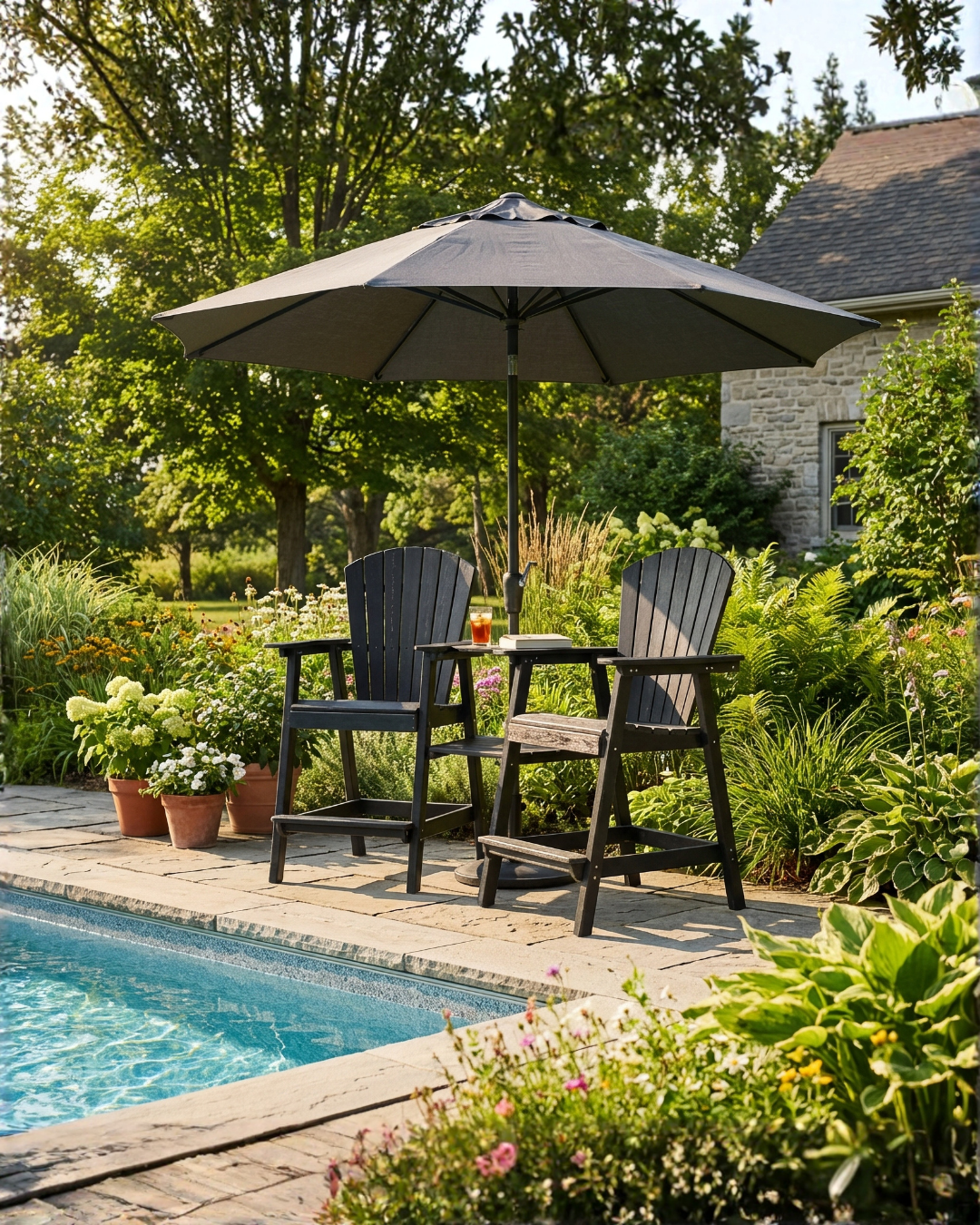 ŌWOW TALL ADIRONDACK CHAIR SET - BLACK