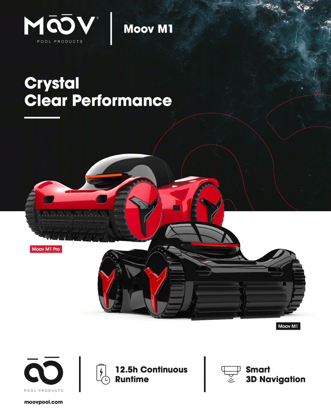 MOOV M1 PRO-125 CORDLESS ROBOTIC CLEANER