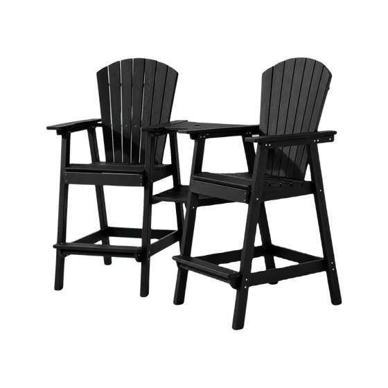 OWOW TALL ADIRONDACK CHAIR SET - BLACK