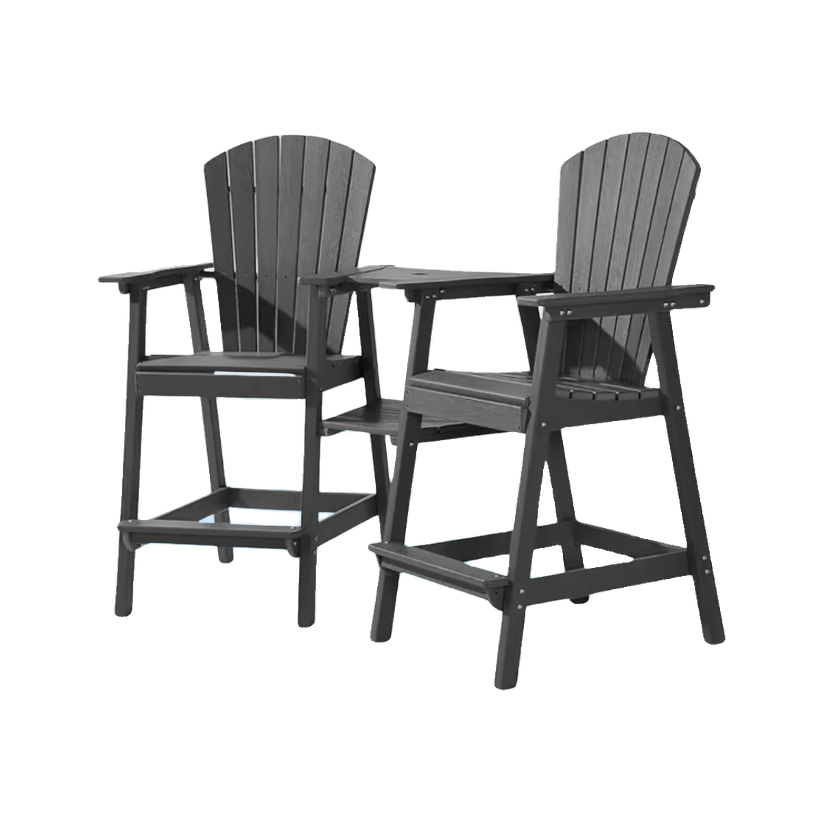 OWOW TALL ADIRONDACK CHAIR SET - DARK GRAY