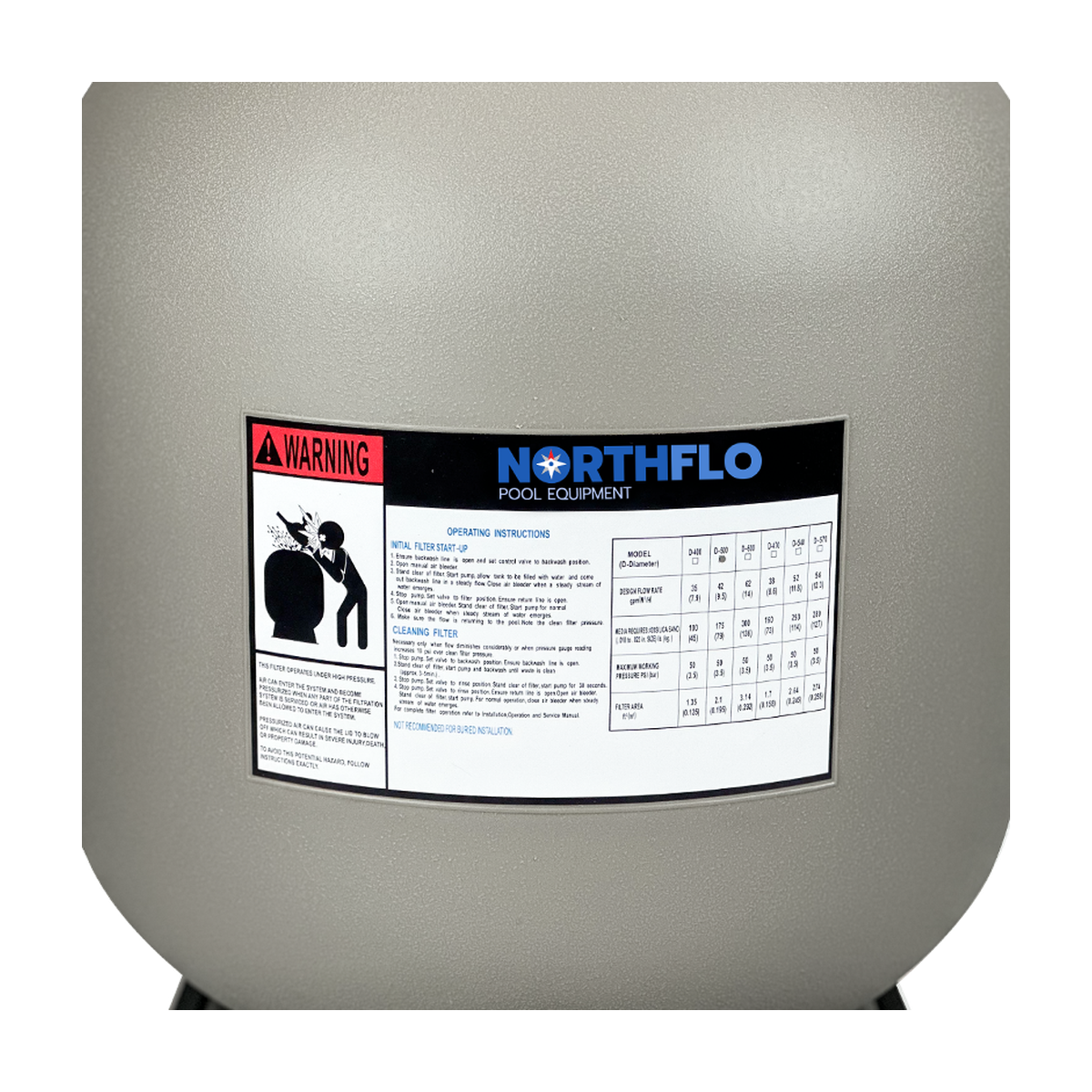 NorthFlo 24 Inch Sand Filter with 6 Way Valve