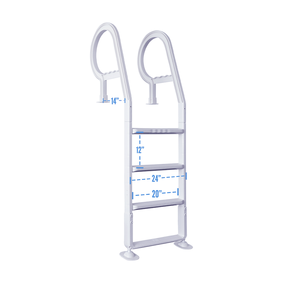 Resin Above Ground Pool Deck Ladder (White)