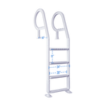 Resin Above Ground Pool Deck Ladder (White)