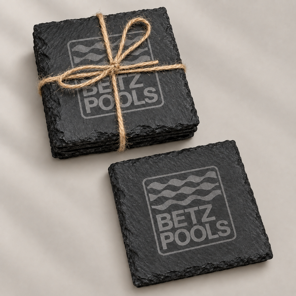 Betz Pools Logo Slate Coaster Set