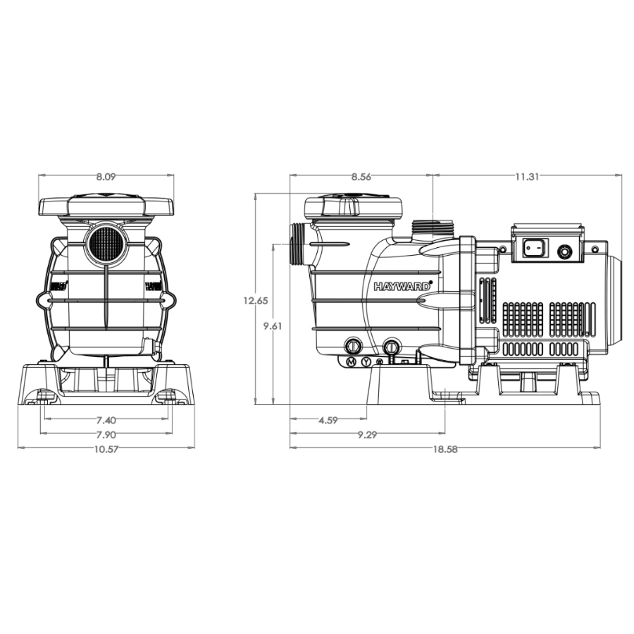 hayward1hppowerflo-dimensions